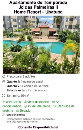 Jardim das Palmeiras II Home Resort - Imperdível - Vista Piscina - Suíte - Ubatuba